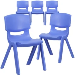 Emma And Oliver 5 Pack Plastic Stackable School Chair With 15.5'' Seat Height -Emma And Oliver GUEST b9d42ba3 8b81 477f ad3c 6d0d979976a3