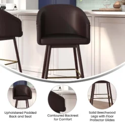 Emma And Oliver Upholstered Bar Height Dining Stool With Wood Frame 17 Emma And Oliver Upholstered Bar Height Dining Stool With Wood Frame -Emma And Oliver GUEST ba66320c 8354 4f00 a128 de1fd0ba39ac