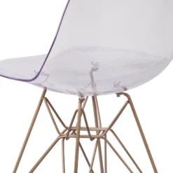 Emma And Oliver Ghost Chair With Gold Metal Base -Emma And Oliver GUEST baa62b36 384f 4736 9caf 7f39cbc352a8