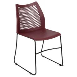 Emma And Oliver Home And Office Sled Base Stack Chair With Air-Vent Back - Guest Chair -Emma And Oliver GUEST bad9aa56 6bd3 413a ac5d 6996d0763e7f