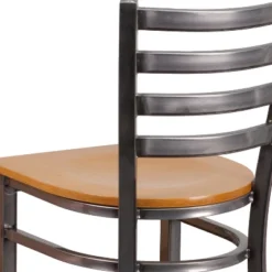 Emma And Oliver Clear Coated Ladder Back Metal Restaurant Dining Barstool -Emma And Oliver GUEST bae359d5 f579 4883 9b49 28973776514c