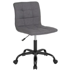 Emma And Oliver Home Office Armless Task Office Chair With Tufted Back/Seat -Emma And Oliver GUEST baebd7d7 5fe5 4167 9e2c d255221bdd6a
