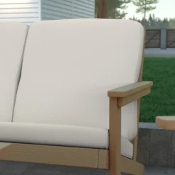 Emma And Oliver All-Weather Polyresin Adirondack Loveseat With Deep Seat And Comfortable Back & Seat Cushions -Emma And Oliver GUEST bb1f069c 9b7b 43b0 95ff 4b4649ac3f3f