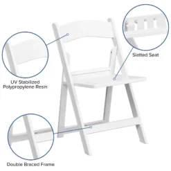 Emma And Oliver 4 Pack 1000 Lb. Capacity White Resin Folding Chair With Slatted Seat 12 Emma And Oliver 4 Pack 1000 Lb. Capacity White Resin Folding Chair With Slatted Seat -Emma And Oliver GUEST bb457b5d fb10 46ed bfa6 010957fe2db2