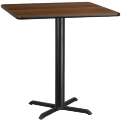 Emma And Oliver 42" Square Laminate Table Top With 33"x33" Bar Height Table Base -Emma And Oliver GUEST bb9fb61d 5b46 4f8d b9ec 78224e0a64fd