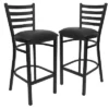 Emma And Oliver 2 Pack Ladder Back Metal Restaurant Barstool