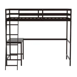 Emma And Oliver Twin Wood Loft Bed Frame With Protective Guardrails And Integrated Desk And Ladder For Use With Any 6-8" Thick Mattress -Emma And Oliver GUEST bcc6a701 4e1e 4dee bc00 98d84ae71c17