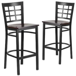 Emma And Oliver 2 Pack Window Back Metal Restaurant Barstool -Emma And Oliver GUEST bd025c8a b906 4b41 8374 a345d78d4cfa