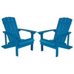 Emma And Oliver 2 Pack Outdoor All-Weather Poly Resin Wood Adirondack Chairs -Emma And Oliver GUEST bdc86143 8c31 4730 a864 c616398ab6a9
