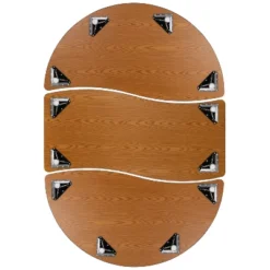 Emma And Oliver 3 Piece 86" Oval Wave Collaborative Grey Kids Adjustable Activity Table Set -Emma And Oliver GUEST bdeb02f4 2c09 420d aaeb e8761404e277