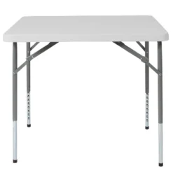 Emma And Oliver 2.79-Foot Square Height Adjustable Granite White Plastic Folding Table -Emma And Oliver GUEST be00ecb6 1cfe 4557 af2a 627f5d4fb22b