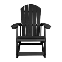 Emma And Oliver Classic All-Weather Poly Resin Rocking Adirondack Chair With Stainless Steel Hardware For Year Round Use -Emma And Oliver GUEST be34f390 67fa 47e2 9c7e 8f512e9c8eb2