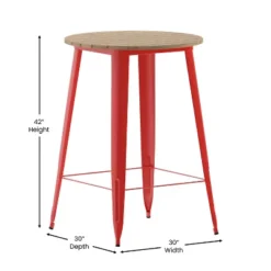 Emma And Oliver Indoor/Outdoor Bar Top Table, 30" Round All Weather Poly Resin Top With Steel Base -Emma And Oliver GUEST bec23d65 fd0f 4e5f b229 142e77cbefa0