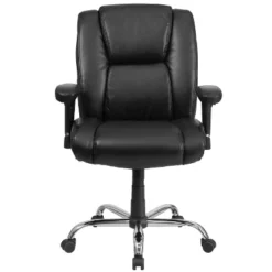 Emma And Oliver 400 Lb. Big & Tall Black LeatherSoft Task Adjustable Arm Ergonomic Office Chair -Emma And Oliver GUEST befbeda8 7b9d 4a2f b8d2 d7544535feea