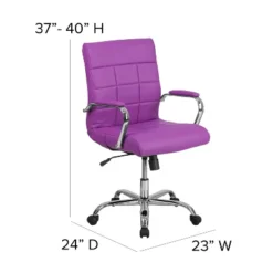 Emma And Oliver Mid-Back Vinyl Executive Swivel Office Chair With Chrome Base And Arms -Emma And Oliver GUEST bf1e1f6f 6caa 4dfc 80c2 2b63eb5a5869