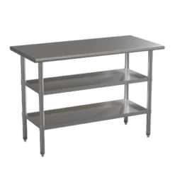 Emma And Oliver NSF Certified Stainless Steel 18 Gauge Work Table With 2 Undershelves -Emma And Oliver GUEST bf2da62d 8341 4222 b884 1e286714aaa2