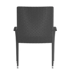 Emma And Oliver Stacking All-Weather Wicker Wrapped Powder Coated Steel Patio Club Chairs For Indoor And Outdoor Use -Emma And Oliver GUEST bfa0267e 81c5 40e1 9368 3877c0c5d026