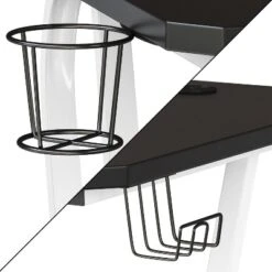 Emma And Oliver Professional Gaming Ergonomic Desk With Cup Holder And Headphone Hook -Emma And Oliver GUEST c0581127 366e 44cb 8230 04ef8fd0351c