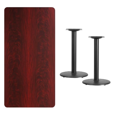 Emma And Oliver 30"x60" Rectangular Laminate Table With 18" Round Table Bases 1 Emma And Oliver 30"x60" Rectangular Laminate Table With 18" Round Table Bases
