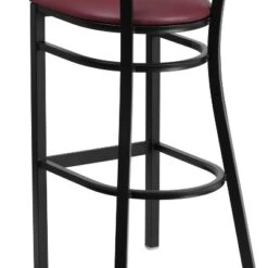 Emma And Oliver Black Decorative Slat Back Metal Restaurant Dining Barstool -Emma And Oliver GUEST c18587c8 c0ae 4d4f 8106 e48b5b8ec3ab