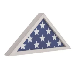 Emma And Oliver Rustic Military Flag Shadow Box For 9.5' X 5' American Veteran Burial Flag - Wall Mount Or Freestanding -Emma And Oliver GUEST c1a2d4b1 7bbb 434a 94cb 4691fea650a7