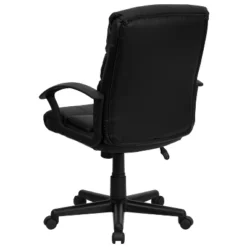 Emma And Oliver Mid-Back Black LeatherSoft Swivel Task Arm Office Chair With Accent Back -Emma And Oliver GUEST c317ac92 f2b8 408d ae86 dc7460daee23