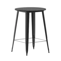 Emma And Oliver Indoor/Outdoor Bar Top Table, 30" Round All Weather Poly Resin Top With Steel Base -Emma And Oliver GUEST c38d3844 878a 4725 94d1 da49b6970a8a