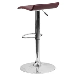 Emma And Oliver Solid Wave Seat Vinyl Adjustable Height Barstool With Chrome Base -Emma And Oliver GUEST c3b7f51e 6e1b 40ef 8489 cd9cdd5660db