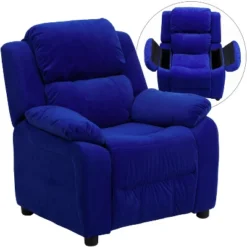 Emma And Oliver Deluxe Padded Contemporary Kids Recliner With Storage Arms -Emma And Oliver GUEST c43dd520 59fb 4cd9 b3be 1c0e0bc315f1