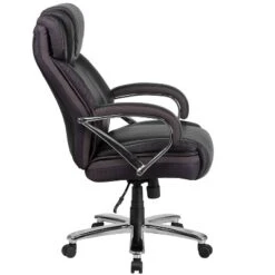 Emma And Oliver 500 Lb. Big & Tall Black LeatherSoft Ergonomic Office Chair With Extra Wide Seat -Emma And Oliver GUEST c4c7e84a c7cb 4493 b379 5c8b421ab68f