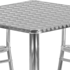 Emma And Oliver 27.5" Square Aluminum Table Set With 4 Slat Back Chairs -Emma And Oliver GUEST c4e7f2e6 81a8 4ad6 b1f4 6747118aa956
