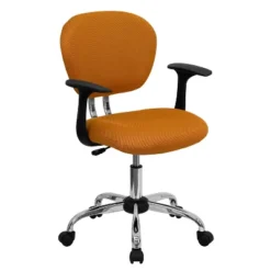 Emma And Oliver Mid-Back Mesh Padded Swivel Task Office Chair With Chrome Base And Arms -Emma And Oliver GUEST c5828943 649a 4a43 a077 384f499df906