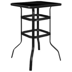 Emma And Oliver 3 Piece Outdoor Bar Height Set-Glass Patio Bar Table-All-Weather Barstools -Emma And Oliver GUEST c5b3e3cc 75aa 4086 b96f addd5fa6b781 1