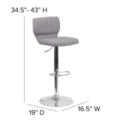 Emma And Oliver 2 Pack Contemporary Vinyl Adjustable Height Barstool With Vertical Stitch Back And Chrome Base -Emma And Oliver GUEST c5d778f4 f943 41d1 9425 af8cb386b311