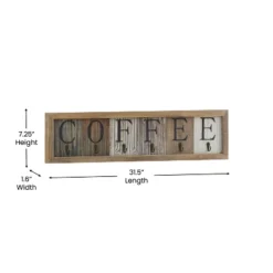 Emma And Oliver Distressed Rustic Coffee Sign With 6 Sturdy Metal Hooks To Accommodate Most Mug Sizes -Emma And Oliver GUEST c5dd7179 36fa 4138 8023 8145670fbf8b