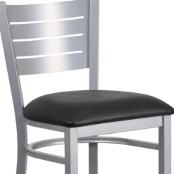 Emma And Oliver Silver Slat Back Metal Restaurant Dining Barstool -Emma And Oliver GUEST c5def860 0909 4193 a8d1 3a8155ee9a47