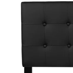 Emma And Oliver Button Tufted Upholstered Queen Size Headboard In Black Vinyl -Emma And Oliver GUEST c66d1512 f012 4a73 8abd 18b4128b4a13