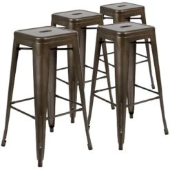 Emma And Oliver 4 Pack 30" High Metal Indoor Bar Stool - Stackable Stool -Emma And Oliver GUEST c674cd86 3266 4a6c 903b 977c522923b3