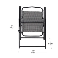 Emma And Oliver Set Of 2 Textilene Folding Sling Style Patio Chairs With Armrests -Emma And Oliver GUEST c7363b86 fac3 448d 9c3e f84a6790c235