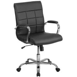 Emma And Oliver Mid-Back Vinyl Executive Swivel Office Chair With Chrome Base And Arms -Emma And Oliver GUEST c74b01a3 8632 426c aebb 42cb18c886a9
