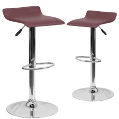 Emma And Oliver 2 Pack Contemporary Vinyl Adjustable Height Barstool With Solid Wave Seat And Chrome Base -Emma And Oliver GUEST c76e020e 2a4a 4398 974a 82f5d2cca519