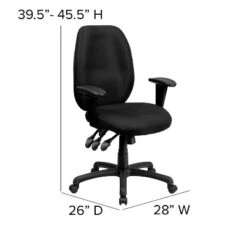 Emma And Oliver High Back Fabric 3-Paddle Ergonomic Swivel Office Chair Adjustable Arms -Emma And Oliver GUEST c77e1db2 173f 40fa 88cc 67404792cf21