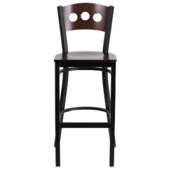 Emma And Oliver Black Decorative 3 Circle Back Metal Restaurant Dining Barstool -Emma And Oliver GUEST c7a9b4c1 a747 4f8a bdfe fdfd1ef628bb