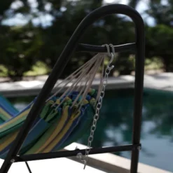 Emma And Oliver Cotton Two Person Hammock With Space Saving Steel Stand, Premium Carry Bag And Hanging Hardware -Emma And Oliver GUEST c7dbdeef aec6 4d7a 91c8 9e9079cd8f6c