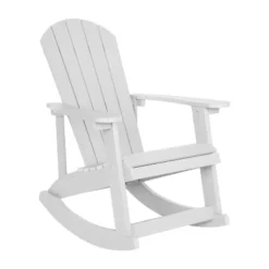 Emma And Oliver Classic All-Weather Poly Resin Rocking Adirondack Chair With Stainless Steel Hardware For Year Round Use -Emma And Oliver GUEST c80dad3c 9a5b 451f a32a 4c9fe7377557