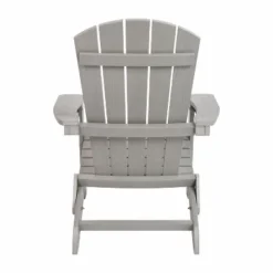 Emma And Oliver All-Weather Poly Resin Folding Adirondack Chair - Patio Chair -Emma And Oliver GUEST c85da608 f4fc 4b44 8ad8 959d8b6633b2