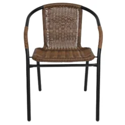 Emma And Oliver 2 Pack Rattan Indoor-Outdoor Restaurant Stack Chair With Curved Back -Emma And Oliver GUEST c8ac61d2 f2b3 4d14 ae08 50eb6fda420c