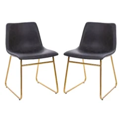 Emma And Oliver 18 Inch Indoor Dining Table Chairs, LeatherSoft Upholstery-Set Of 2 -Emma And Oliver GUEST c8b6a279 f052 4af0 ae45 29b196fa54c2