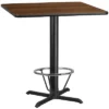 Emma And Oliver 42" Square Laminate Bar Table With 33"x33" Foot Ring Base