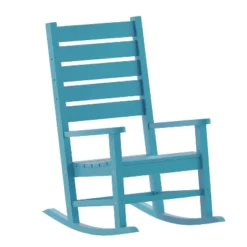 Emma And Oliver Set Of 2 Contemporary Rocking Chairs, All-Weather HDPE Indoor/Outdoor Rockers -Emma And Oliver GUEST c9b8a093 1432 4b1c 8e0a 646813cfd7b8 1